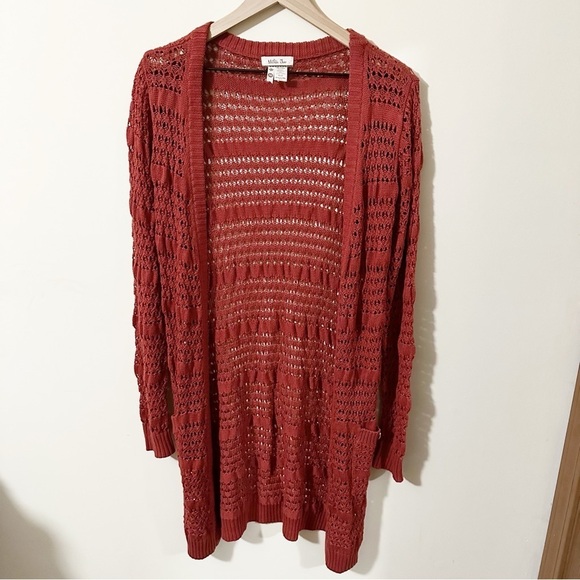 Matilda Jane Secret Fields Henna Sweater Open Front Cardigan Knit Sz MEDIUM - Picture 1 of 10